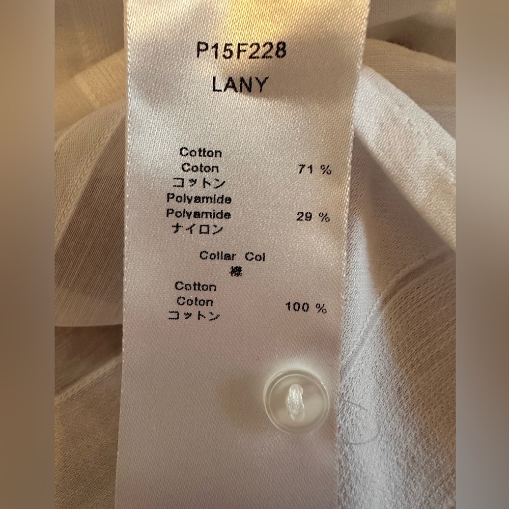 Anne Fontaine Lany White sheer striped pattern Button-Up 10 rolled sleeve Shirt - Picture 11 of 13